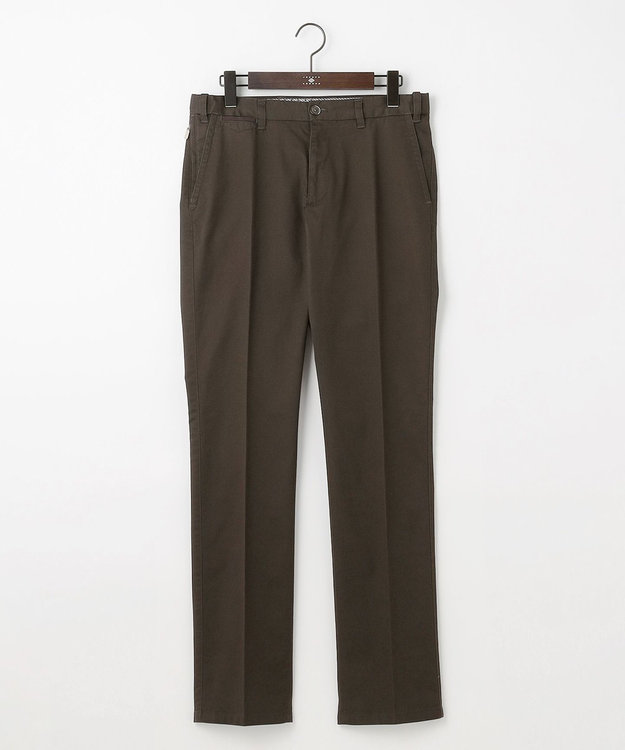 JOSEPH ABBOUD 【ウエストも伸びる！オーガニックコットン使用・25AW】トリコチンストレッチ パンツ ダークブラウン系