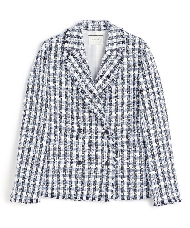 BEIGE， BERYL / ファンシーツイードダブルジャケット Navy Mix