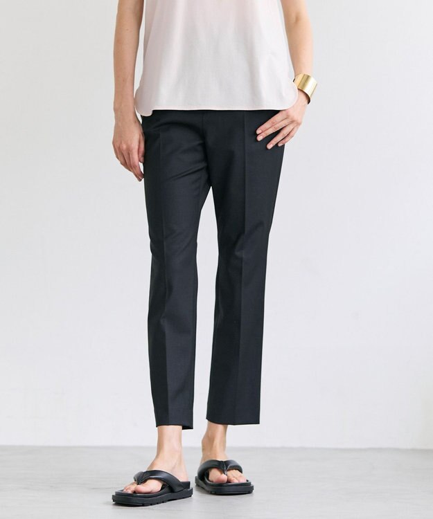 BEIGE， CELEST / ウエストゴム イージーストレートパンツ Black