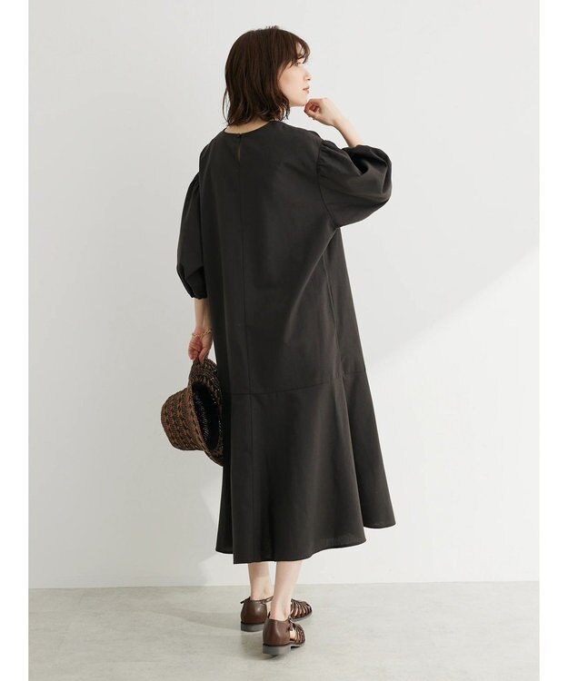 Green Parks 綿麻混マーメイドワンピース Dark Gray