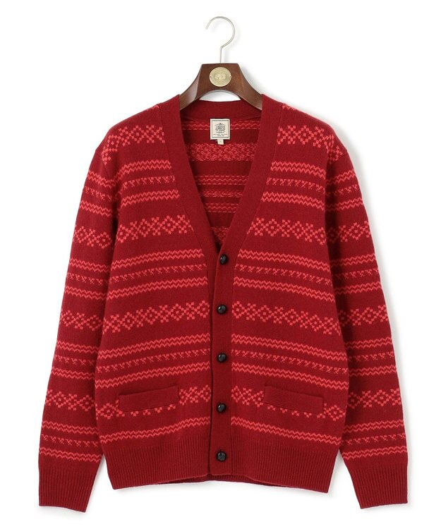 J.PRESS MEN 【Cash Lamb’s Wool】フェアアイルカーディガンニット レッド系7