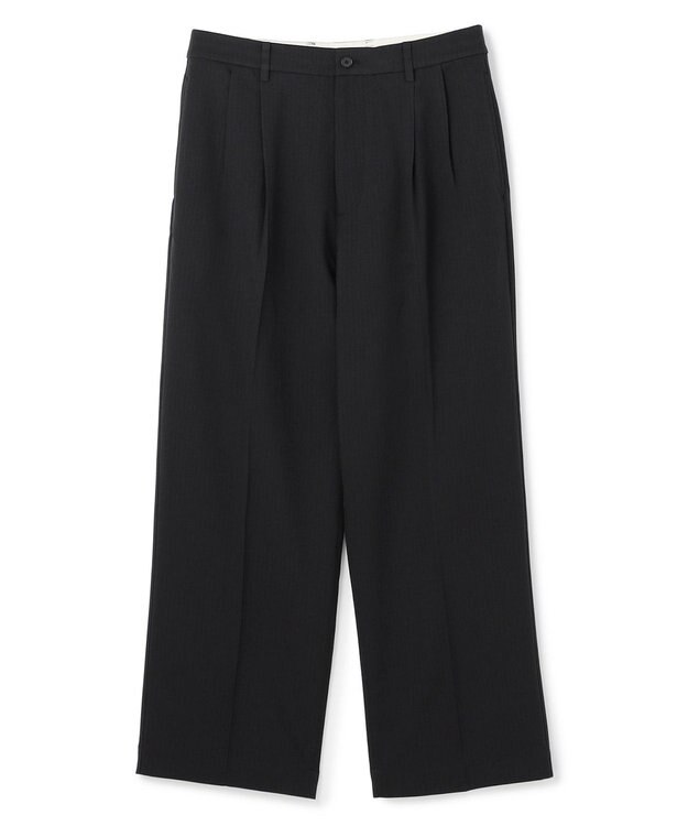 UNFILO MENS ウーリーノ 2タックスラックス ブラックピンストライプ