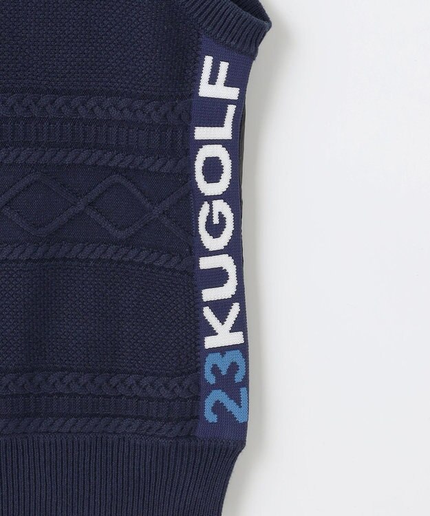 23区GOLF 【WOMEN】【ウォッシャブル】コットンブレンドサイドロゴベスト ネイビー系