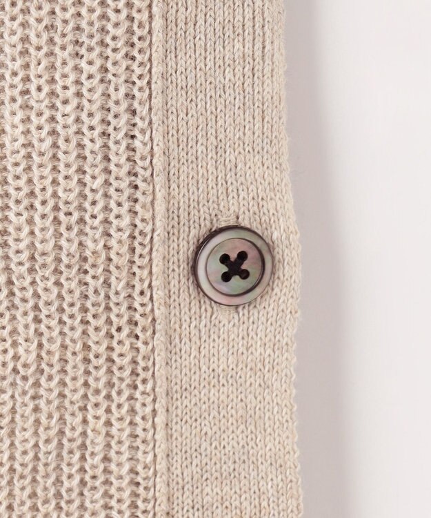 J.PRESS LADIES 【洗える】LINEN COTTON ニット ベスト ベージュ系