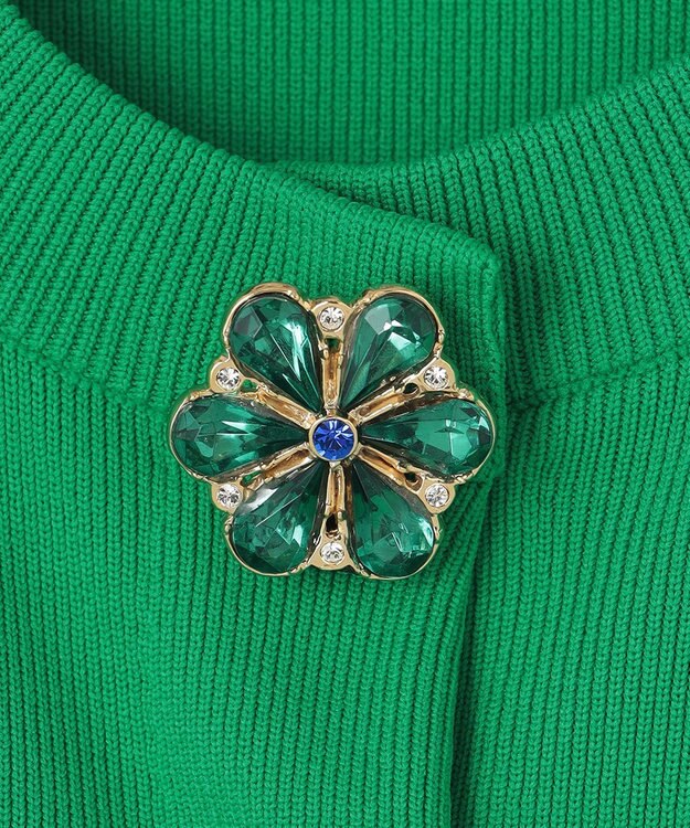 組曲 S 【組曲×setsuko sagittaire】ビジューボタンカーディガン グリーン系