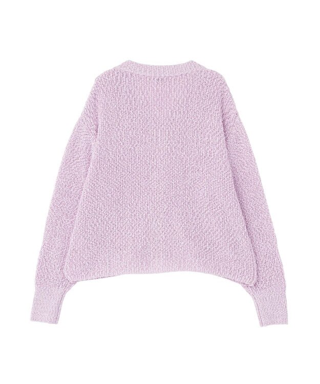 earth music&ecology 【予約】ぽんぽんスキッパーカーディガン ライラック