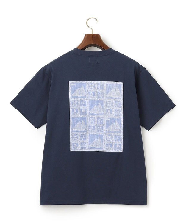 J.PRESS MEN Reyn spooner×J.PRESS リバースプリント ポケットTシャツ ネイビー系