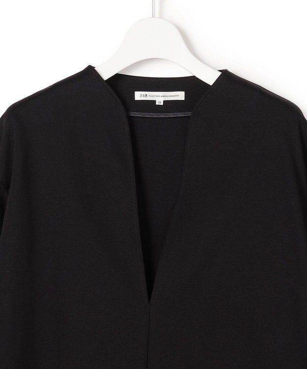 23区 S 【先行予約】コンパクトツイル Vネック カットソー ブラック系