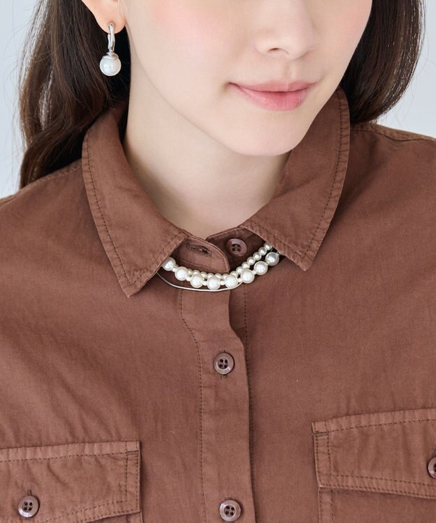 Phoebe 3連ハンサムパールチェーンネックレス ホワイト