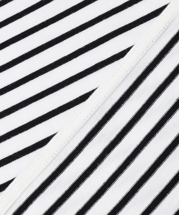 ANY モックネックプルオーバー ボーダー