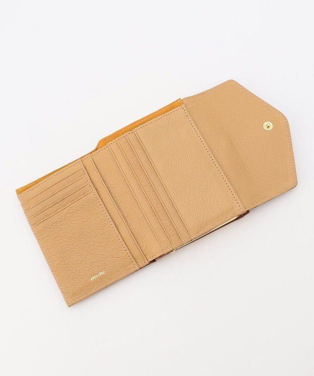 UNBILLION ペルケ perche トリミング配色外ガマ二つ折り財布 ミックスイエロー