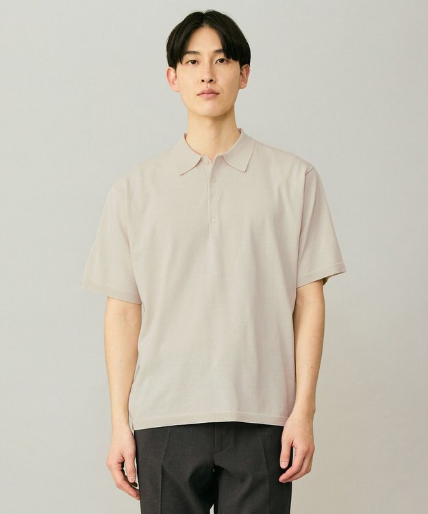UNFILO MENS アラエルアンチピリングニット ポロ アイボリー