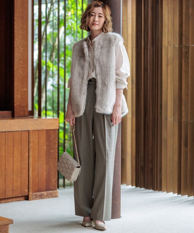 23区 【接触冷感/速乾】シアータンブラー シャツ ベージュ系