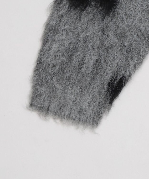 WEGO 【ユニセックス着用ITEM/MLサイズ展開】モヘアタッチパターンカーディガン ダークグレー