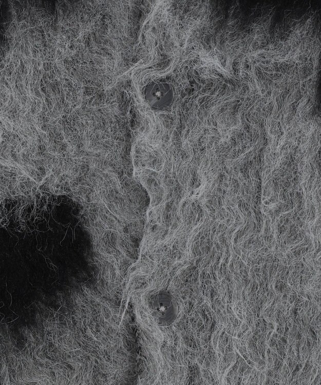 WEGO 【ユニセックス着用ITEM/MLサイズ展開】モヘアタッチパターンカーディガン ダークグレー