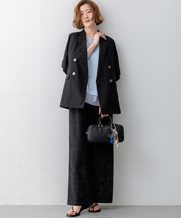 23区 【先行予約】VIOLAd'ORO シュリンクレザー 2WAY スクエア ボストンバッグ ブラック系