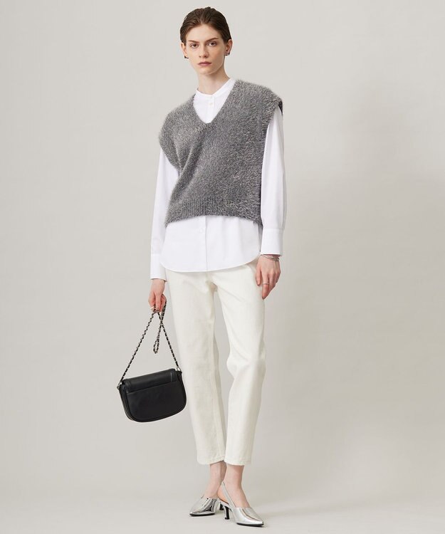 ICB L 【洗える】 ウォーターリサイクルテーパードデニム オフホワイト系