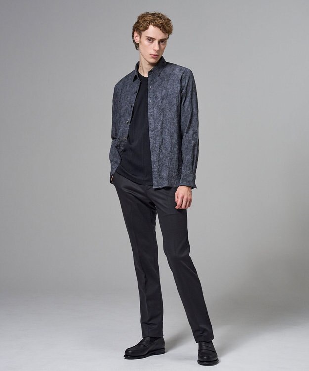 JOSEPH HOMME テックリブジャージー　Vネックカットソー ブラック系