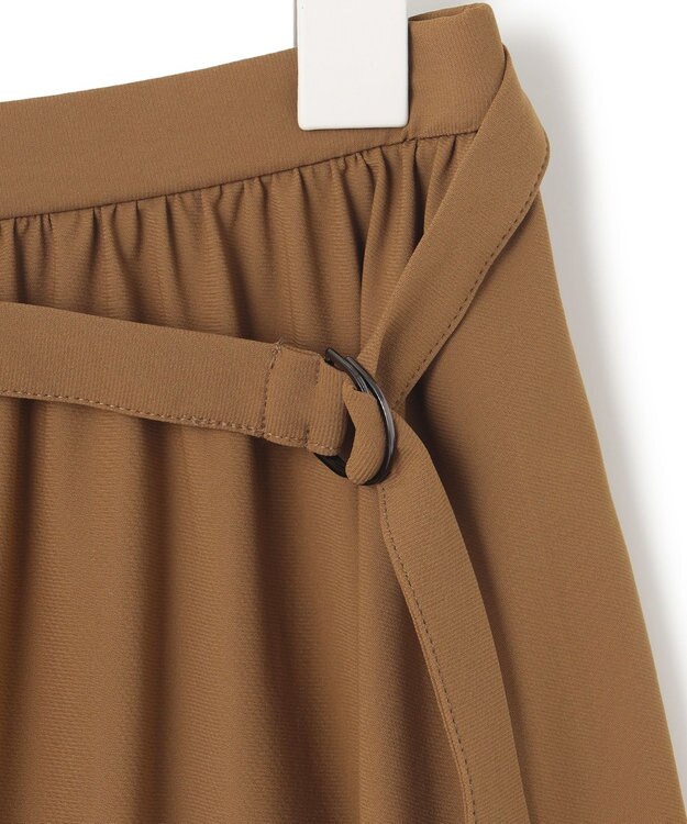 ICB 【接触冷感・UVカット・速乾・洗える】マットスキューバ フレアスカート キャメル系