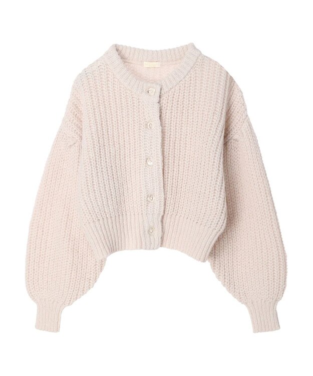 earth music&ecology ヘアリーショートニットカーディガン Ivory