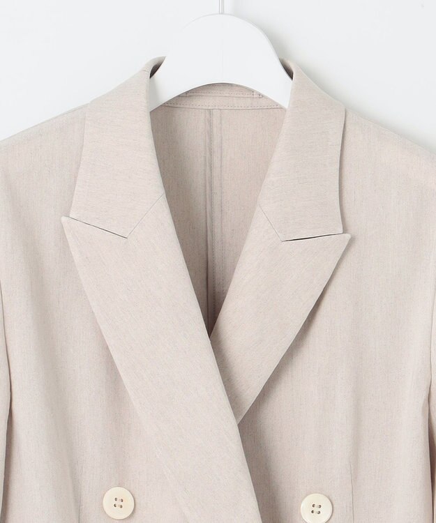23区 【セットアップ対応/洗える】リネンレーヨンストレッチ ダブル ジャケット ベージュ系