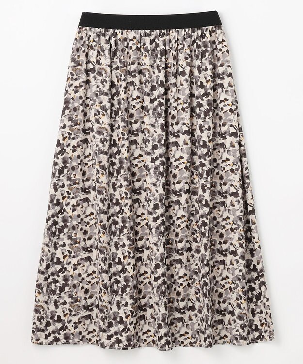 ANY 【ウエストゴム】モザイクプリントスカート エクリュベース