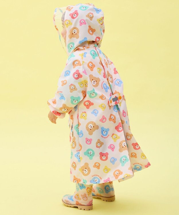 MIKI HOUSE HOT BISCUITS 【80-120cm】カラフルビーンズ 総柄レインコート マルチカラー