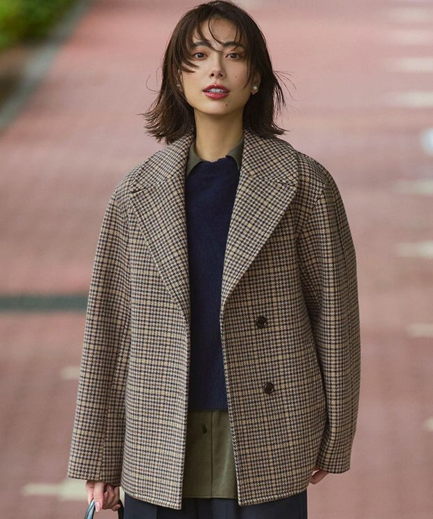 23区 【Oggi11月号掲載】ボンディング チェックツイード ジャコット ブラウンチェック