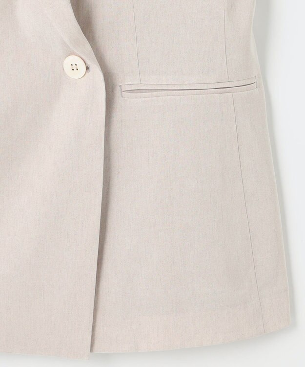 23区 【セットアップ対応/洗える】リネンレーヨンストレッチ ダブル ジャケット ベージュ系