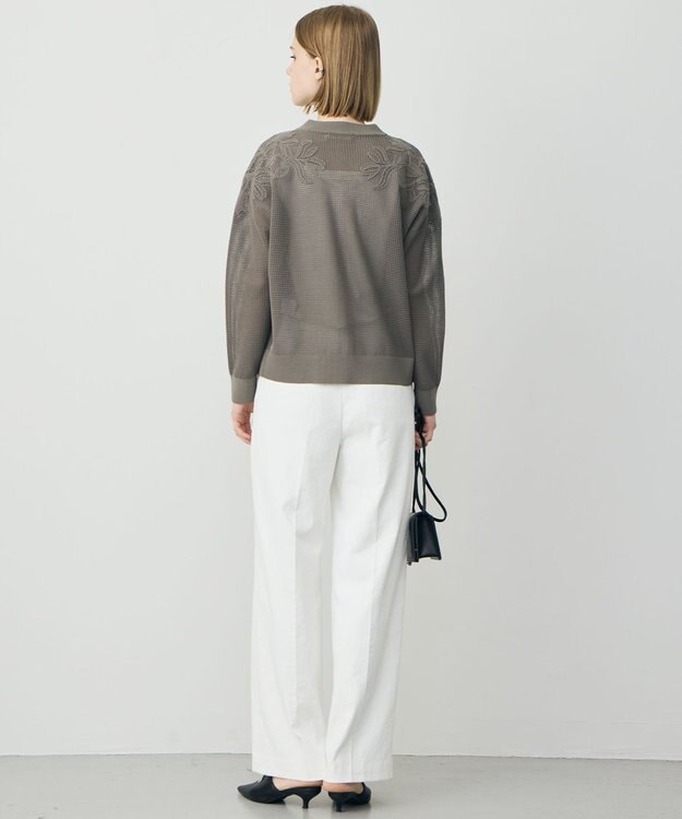 ICB L メッシュレースブルゾン スティールカーキ