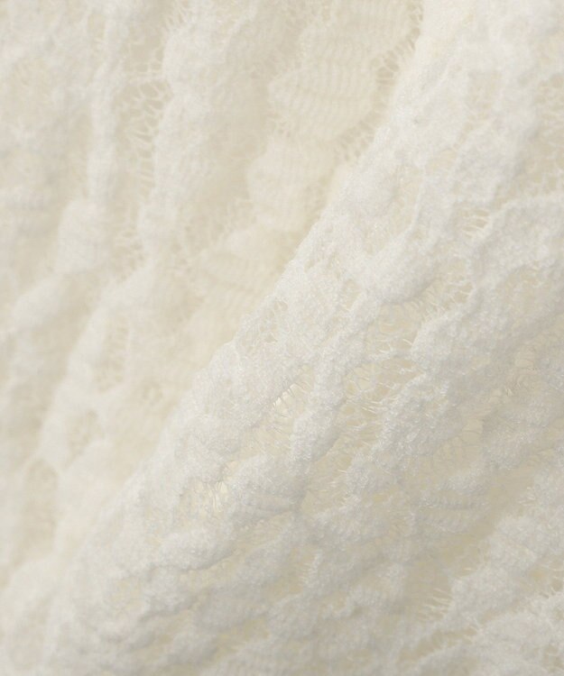 YECCA VECCA 5分袖レースシアートップス Ivory