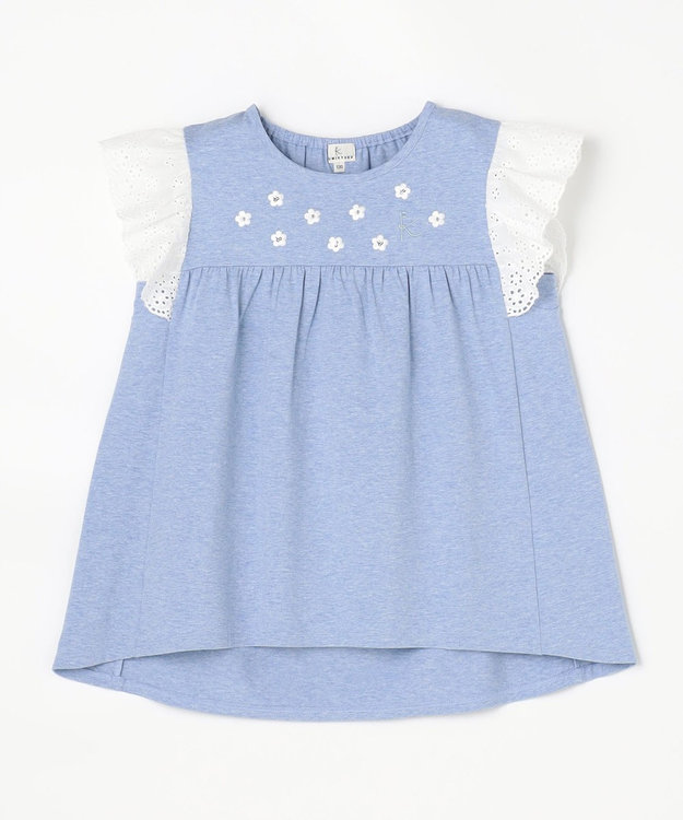 組曲 KIDS 【80-100㎝】 petit fleur エンブロイダリーチュニック ブルー