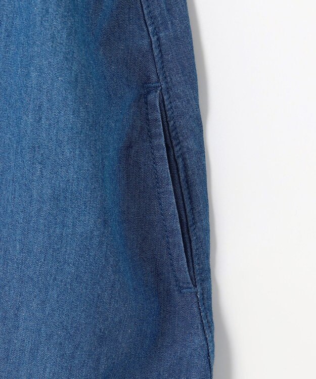 組曲 KIDS 【100㎝】 フラワーボタンデニムワンピース ネイビー