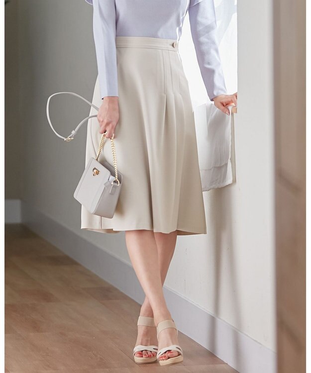 ANY SIS L 【洗える】サイドタック スカート アイボリーベージュ