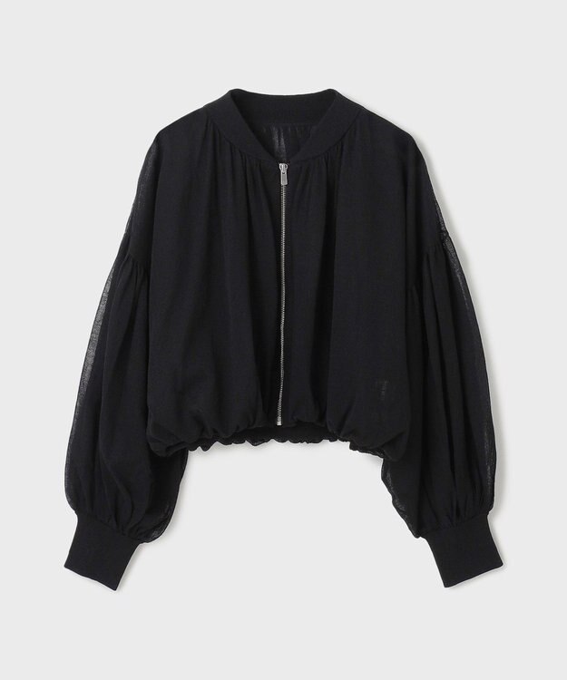 GRACE CONTINENTAL シアーニットバルーンジャケット ブラック