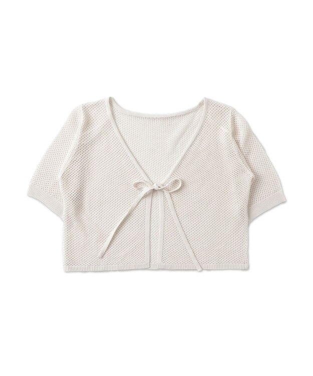 WEGO 【２点セット】半袖メッシュアンサンブルカーデ ホワイト