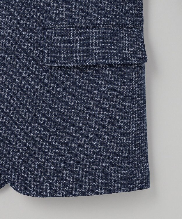 GOTAIRIKU 【尾州】ストレッチメッシュジャケット_千鳥格子柄 ネイビー×千鳥格子柄