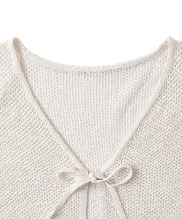 WEGO 【２点セット】半袖メッシュアンサンブルカーデ ホワイト