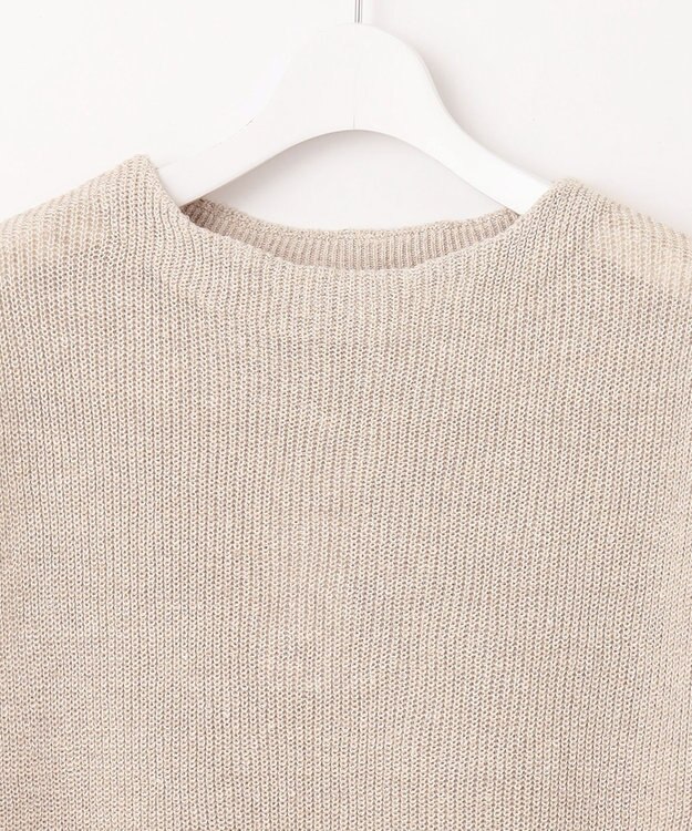 J.PRESS LADIES 【洗える】LINEN COTTON ニット ベスト ベージュ系