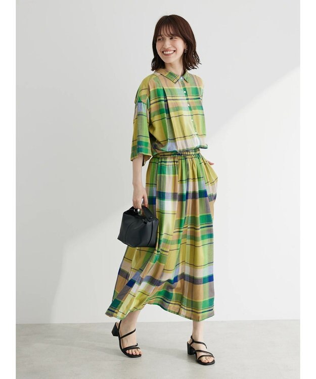 Green Parks Ｉ　襟付きワンピース Check