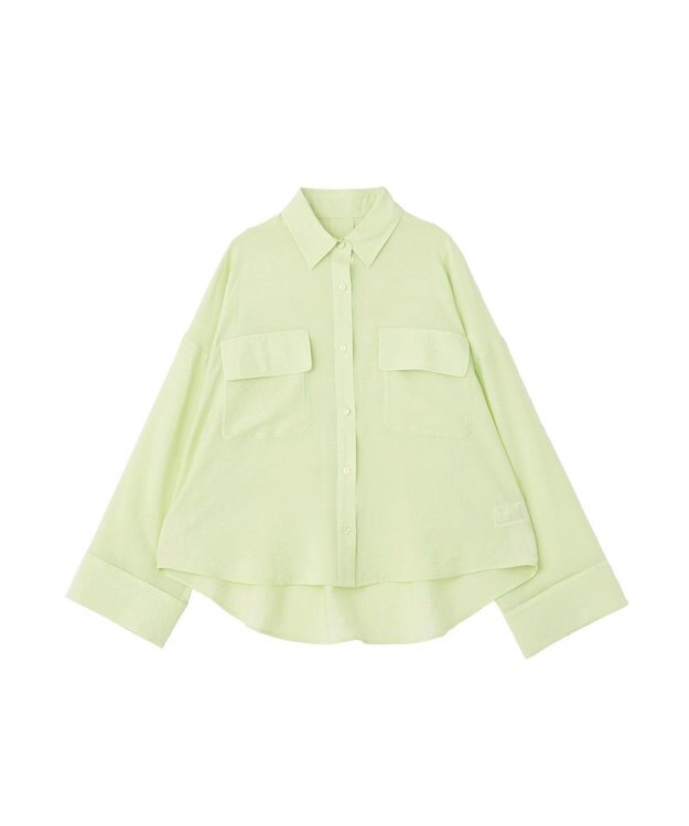 earth music&ecology Ｗポケットシャツ Light Green