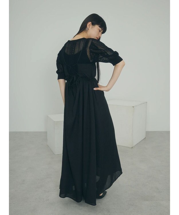 Green Parks ａ．バックオープンキャミワンピース Black