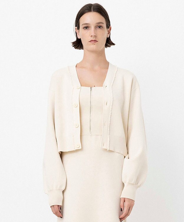 NAVE 【ReNAVE・洗える】スムースニット カーディガン ホワイト系