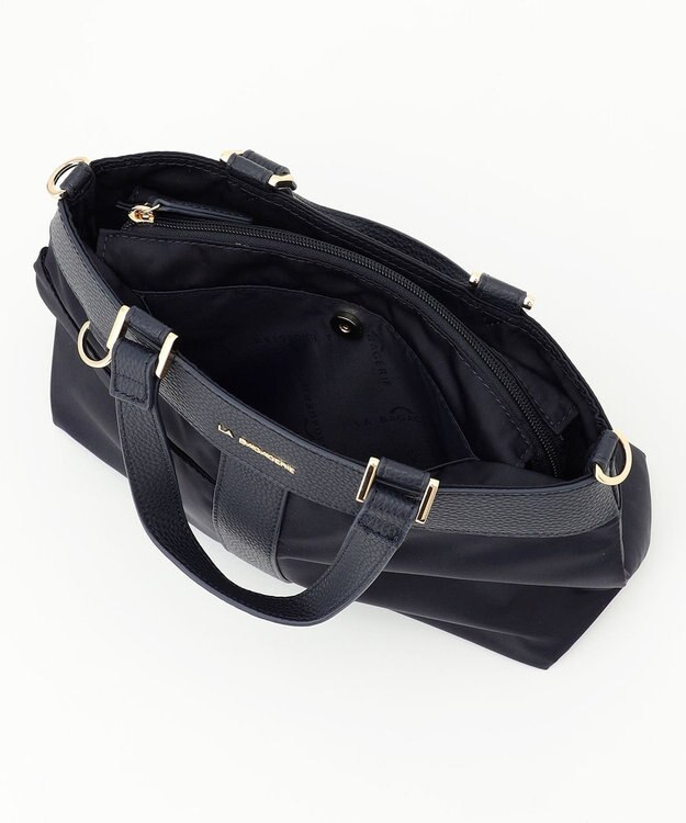 LA BAGAGERIE コンビ2WAYトートバッグ Sサイズ ネイビー