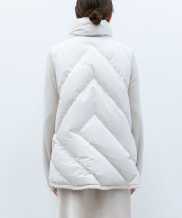 KWD 【日本製/高品質ダウン】STAND COLLAR DOWN VEST ダウンベスト アイボリー