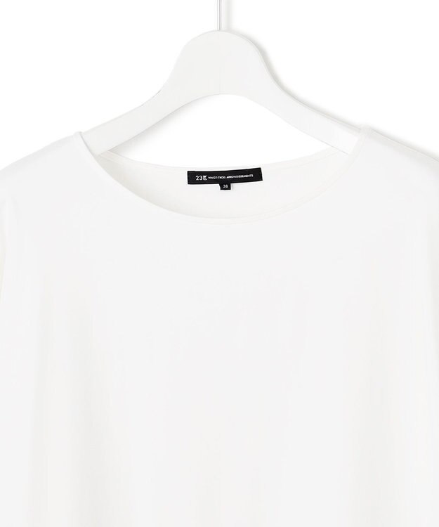 23区 L 【GLOW10月号掲載/洗える】ナチュラルコットンベアコンビ カットソー ホワイト系