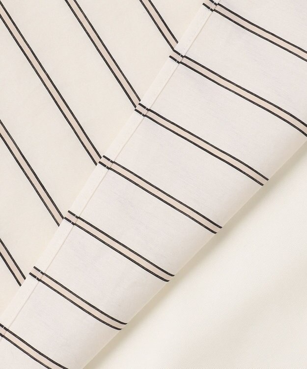 BEIGE， QUARTZ / 異素材コンビ ストライプシャツ Ecru St.