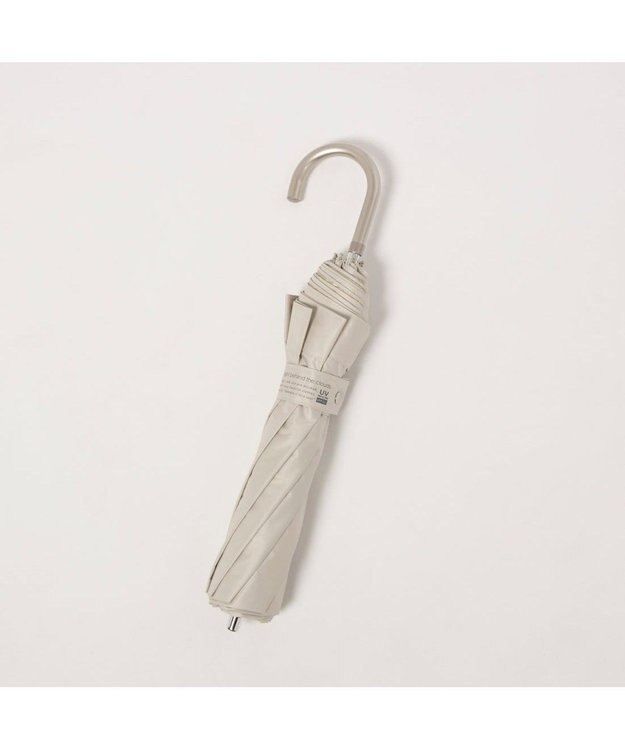 UNBILLION カシュネ cachenez / PUリムボーダートップレス2段折りたたみ傘 ベージュ