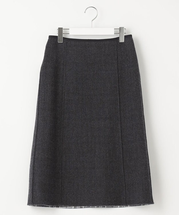 J.PRESS LADIES ミルドウールリバーチェック スカート ライトグレー系3