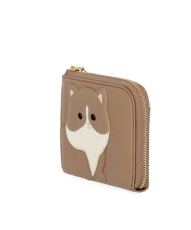 IBIZA アニマーダ　牛革　L字ファスナー財布(ネコ) オーク